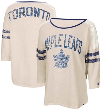 Toronto Maple Leafs Women's Distressed Print Fitted Crew Neck
