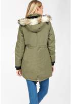 Thumbnail for your product : Select Fashion Fashion Womens Grey Pu Bind Parka Coat - size 6