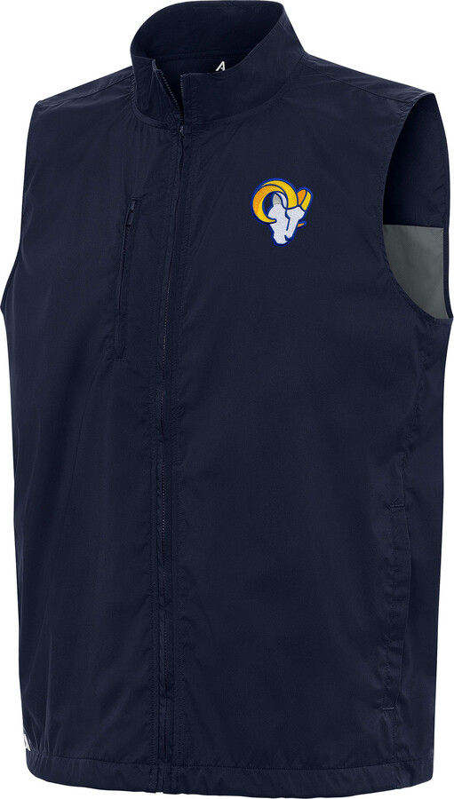 Men's Antigua Navy Los Angeles Rams Brisk Full-Zip Vest
