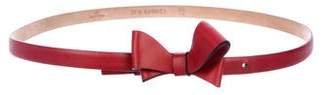 Valentino Bow-Accented Leather Skinny Belt