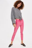 Thumbnail for your product : Topshop Moto pink vinyl jamie jeans