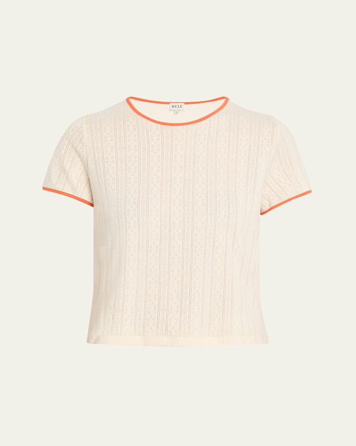 Kule The Kara Pointelle-Knit T-Shirt