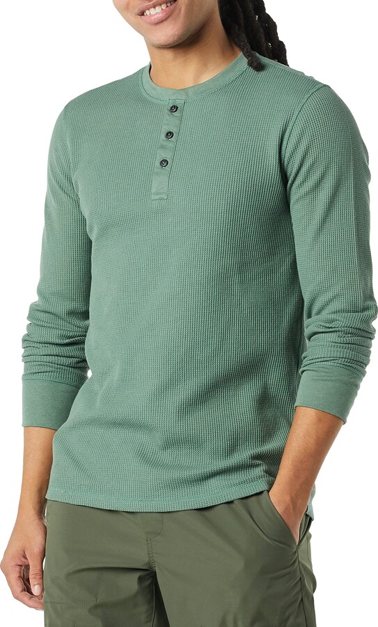 Essentials Men's Regular-Fit Long-Sleeve Waffle Henley Shirt -  ShopStyle