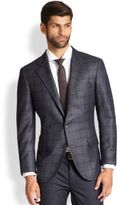 Thumbnail for your product : Brunello Cucinelli Wool/Silk/Linen/Cashmere Windowpane Jacket