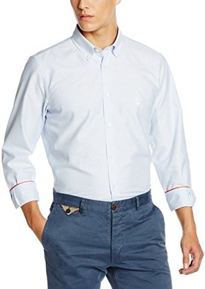 El ganso Men's Camisa Slimfit Cuello Botón Mil Rayas Shirt
