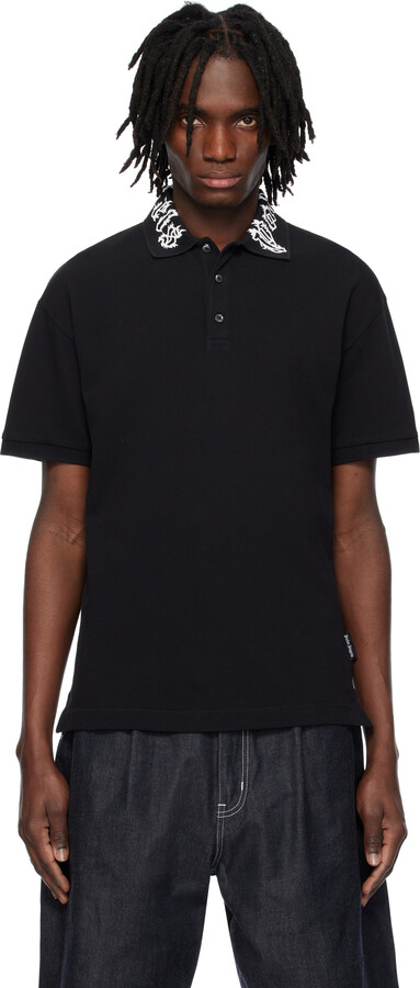 Palm Angels Black Neck Logo Polo