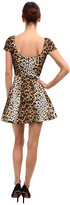 Thumbnail for your product : RED Valentino Leopard Print Cap Sleeve Taffeta Dress