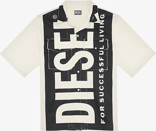 Diesel Mens 1ABA -Mac-22 Logo-print Organic Cotton-twill hirt - ShopStyle Short Sleeve Shirts