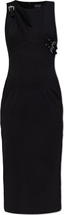 Versace Jeans Couture Cut-Out Buckle Sleeveless Midi Dress