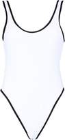 Thumbnail for your product : boohoo Petite Contrast Binding High Leg Swimsuit