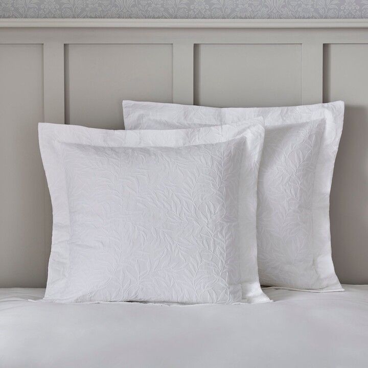 Dorma Purity Willow Leaf Matelasse Continental Pillowcase White ShopStyle
