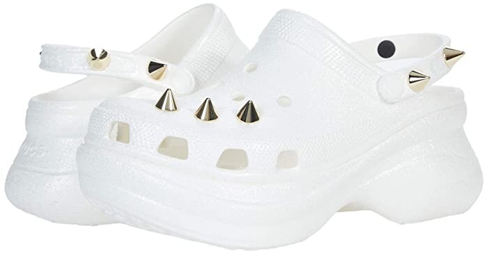 Crocs Classic Bae Glitter Stud White pick size NEW