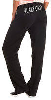 Thumbnail for your product : Charlotte Russe Hashtag Graphic Wide Leg Sweatpants
