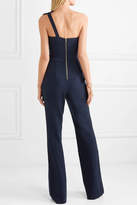 Thumbnail for your product : Rebecca Vallance Hamptons One-shoulder Bow-embellished Crepe Jumpsuit - Navy