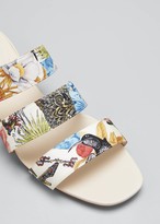 Thumbnail for your product : Ferragamo Maya Printed Leather Slide Sandals - Silk Capsule Collection