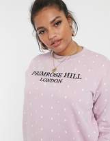 Thumbnail for your product : Daisy Street Plus relaxed sweatshirt with primrose hill embroidery in star print