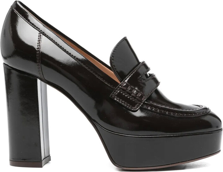 Gianvito Rossi 100mm Patent-Leather Platform Loafers
