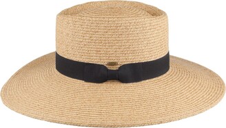 Scala Hats Big Brim Toyo Straw Sun Hat - Toast 1-Size