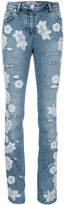 Blumarine Italian lace appliqué jeans