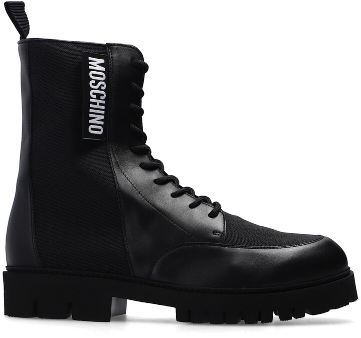 Mens Shoes Boots Casual boots Save 9% Moschino Elastic Sided Logo Ankle Boots in Black for Men 