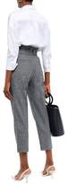 Thumbnail for your product : Brunello Cucinelli Cropped Herringbone Wool-blend Tapered Pants