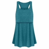 Thumbnail for your product : So Buts Maternity Clothes SO-buts Women Maternity Loose Comfy Pull-up Nursing Baby Tank Tops Vest Breastfeeding Pajamas Blouse Casual Fashion Soft Shirt (UK:14
