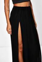 Thumbnail for your product : boohoo Mara Double Thigh High Split Maxi