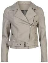 Thumbnail for your product : Firetrap Women Biker Jacket Leather Coat Top Chest Pocket Asymmetrical Front Zip