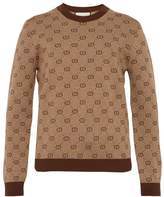 Thumbnail for your product : Gucci Gg-knit Wool-blend Sweater - Mens - Brown