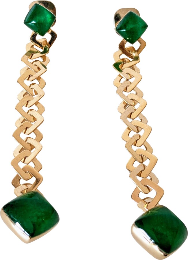 Vhernier Freccia Earrings 18 Karat Gold And Jade Rock Crystal With Diamonds