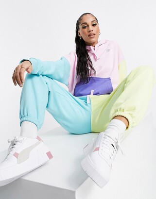 Puma Downtown color block hoodie in pink and yellow - exclusive to ASOS -  ShopStyle