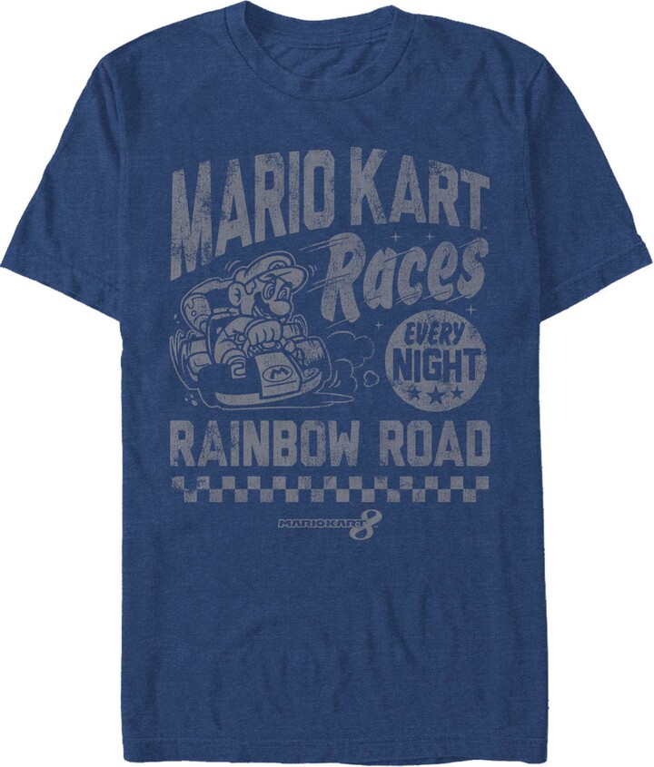 Nintendo Men's Distressed Mario Races Every Night Graphic T-Shirt