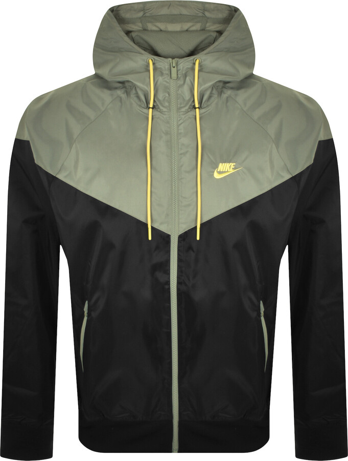 nike windbreaker green and black