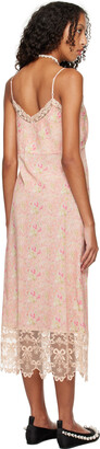 Simone Rocha Pink Floral Midi Dress