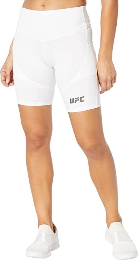UFC Women's 9 Extreme Workout Shorts ' White Elastic Waist Active DDR2296