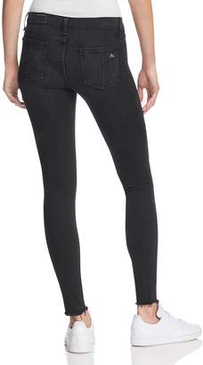 Rag & Bone Jean High-Rise Distressed Skinny Jeans in Night with Holes