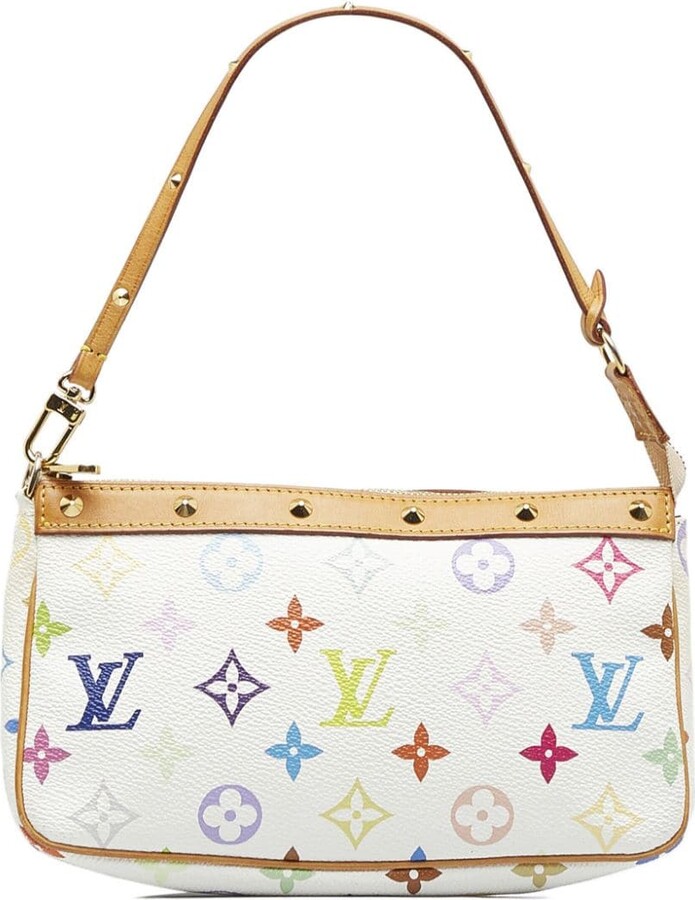 Pre-owned Louis Vuitton X Takashi Murakami 2003 Cherry Blossom Pochette  Accessoires Clutch Bag In Brown