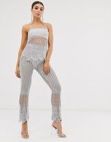Thumbnail for your product : ASOS DESIGN co-ord crochet cami in metalic yarn