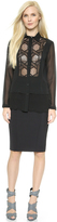 Thumbnail for your product : Yigal Azrouel Lace Combo Tux Blouse