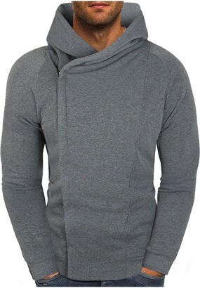 Jisuxiab Mens Hoodies Large Men's Autumn And Winter Sports Sweatshirts And  Leisure Thickened Cotton Stitching Contrast Sweaters Hoodie Zip Front  Sweatshirt (Grey XXL) - ShopStyle