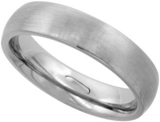 Sabrina Silver Surgical Steel 5mm Domed Wedding Band Thumb Ring Comfort-Fit Matte Finish, size 9.5