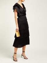 Thumbnail for your product : Diane von Furstenberg Sasha Pleated Tiered Wrap Midi Dress - Womens - Black