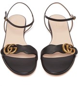 Thumbnail for your product : Gucci GG Marmont Leather Sandals - Black