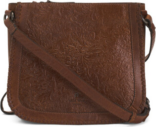 TJMAXX Leather Crossbody Stitching Detail