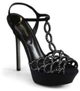 Thumbnail for your product : Sergio Rossi Vague Swarovski Crystal T-Strap Sandals