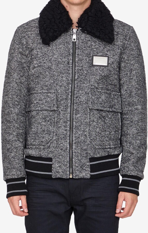 Dolce & Gabbana Wool Tweed Bomber Jacket ShopStyle