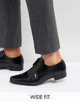 Thumbnail for your product : ASOS Design Wide Fit Derby Shoes in Black Leather