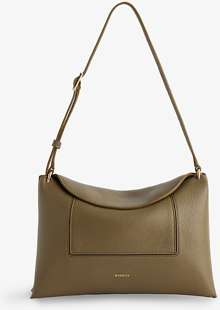 Wandler Womens Olive Crust Penelope Slouch Leather Shoulder Bag