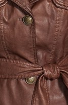 Thumbnail for your product : Jessica Simpson Belted Faux Leather Trench Coat (Online Only)