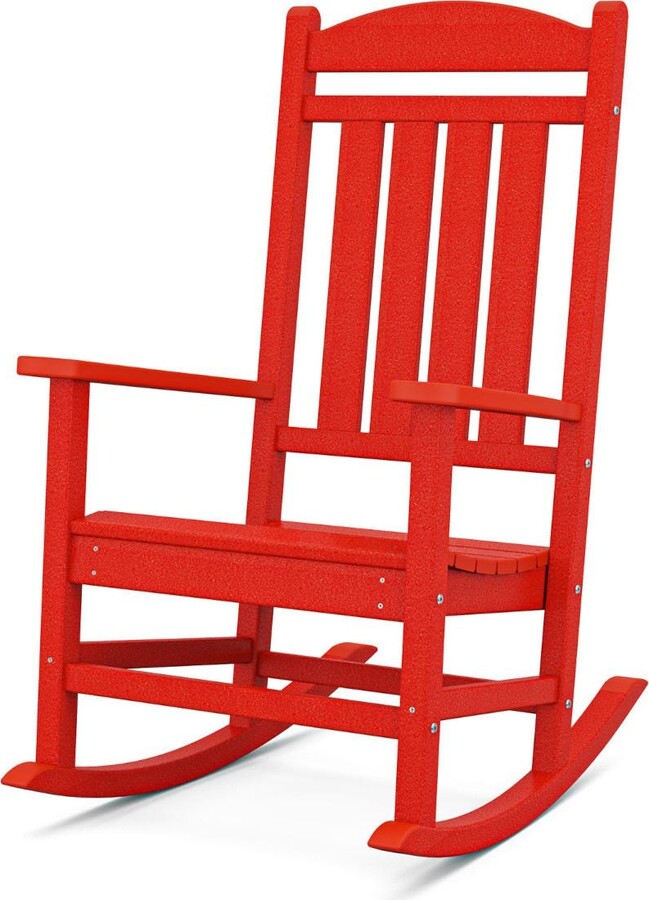 Polywood Presidential Recycled Plastic Rocking Chair in Sunset Red by